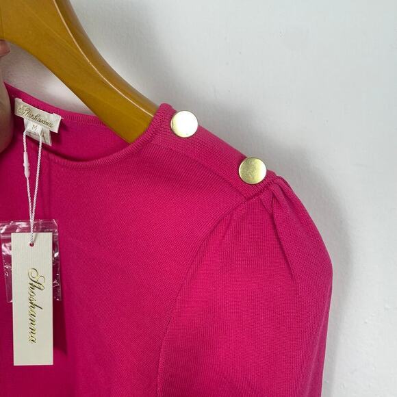 Shoshanna Julia Long-Sleeve Knit Minidress pink size Medium - Picture 8 of 8